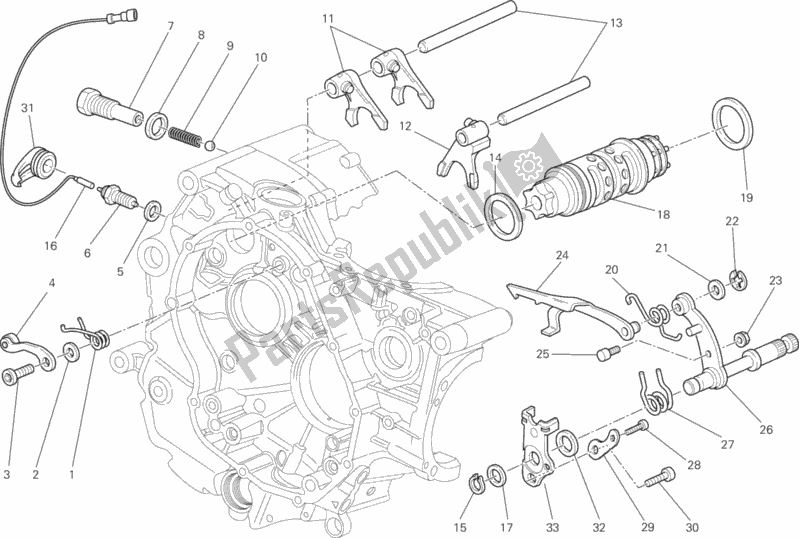 Todas as partes de Shift Cam - Garfo do Ducati Monster 796 Anniversary USA 2013